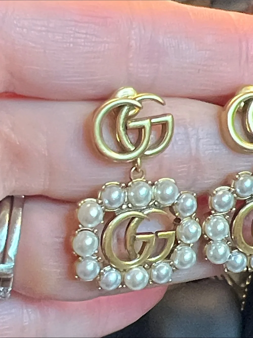 Gold-Tone Pearl Drop G Logo Earrings
